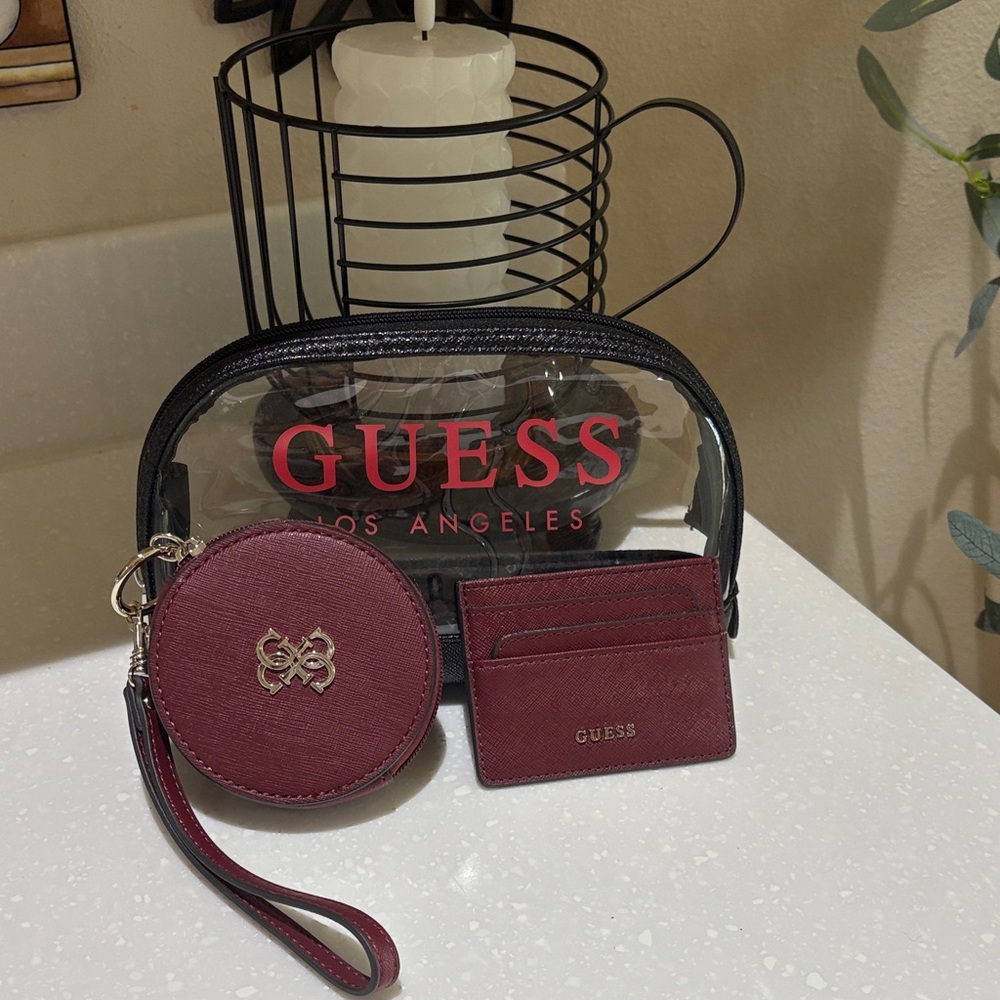 Guess Transparent Bag with Red Accessories